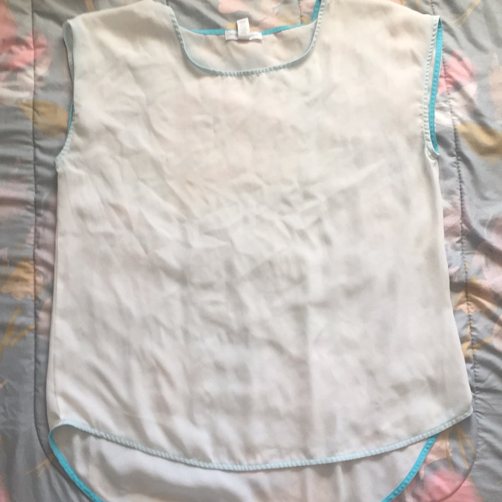 Cream and light blue shirt